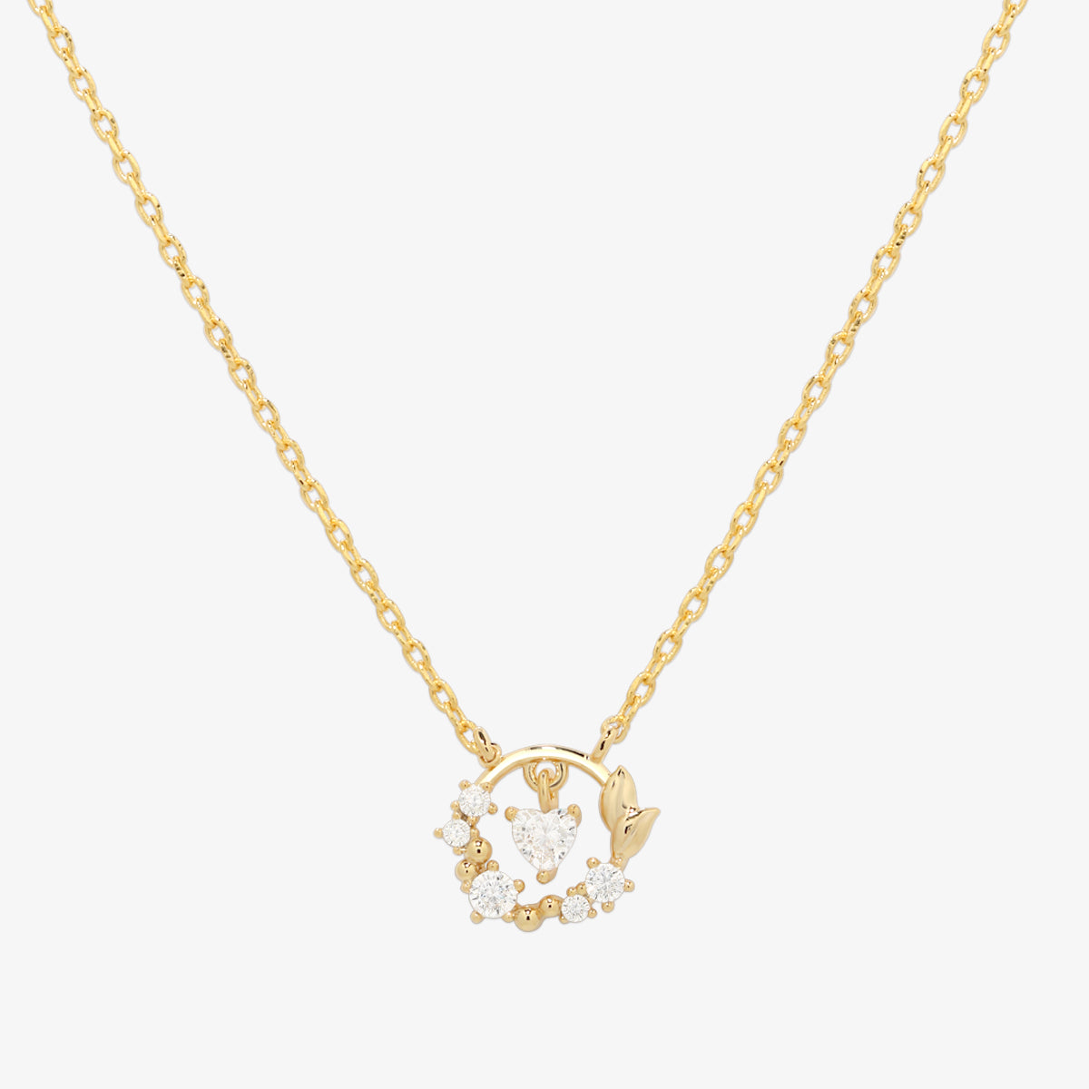 Cubic heart leaf necklace - Interactive Group