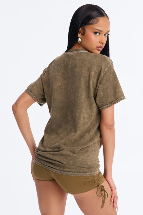 Nirvana Smiley Face Washed Tee - Dark Brown