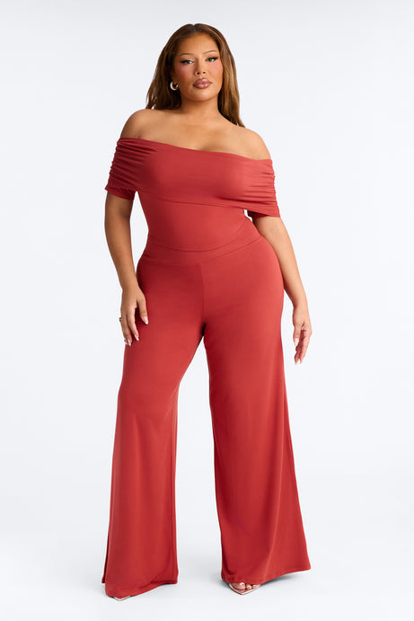 Nola Off Shoulder Pant Set - Rust