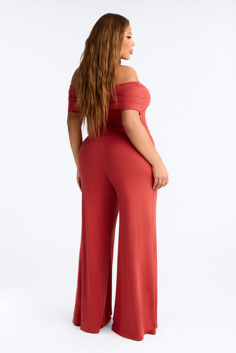Nola Off Shoulder Pant Set - Rust