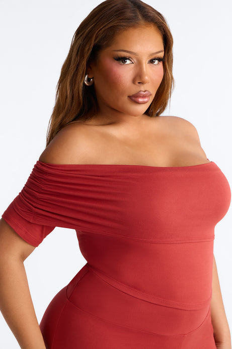 Nola Off Shoulder Pant Set - Rust