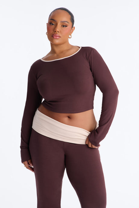 Chill Mode Long Sleeve Foldover Waistband Pant Set