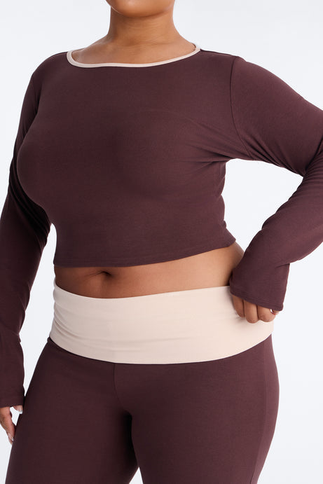 Chill Mode Long Sleeve Foldover Waistband Pant Set