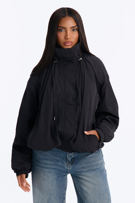 On The Move Funnel Neck Windbreaker Jacket