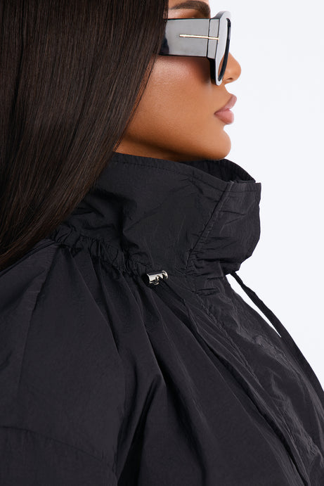 On The Move Funnel Neck Windbreaker Jacket