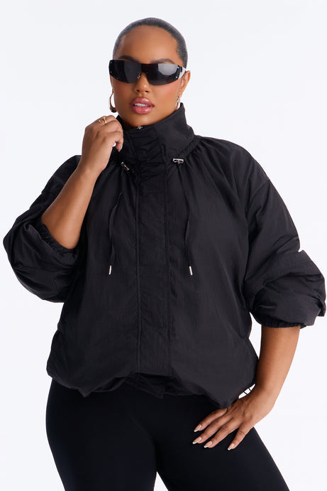 On The Move Funnel Neck Windbreaker Jacket