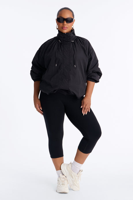 On The Move Funnel Neck Windbreaker Jacket