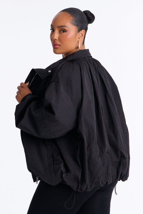 On The Move Funnel Neck Windbreaker Jacket