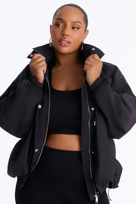 On The Move Funnel Neck Windbreaker Jacket