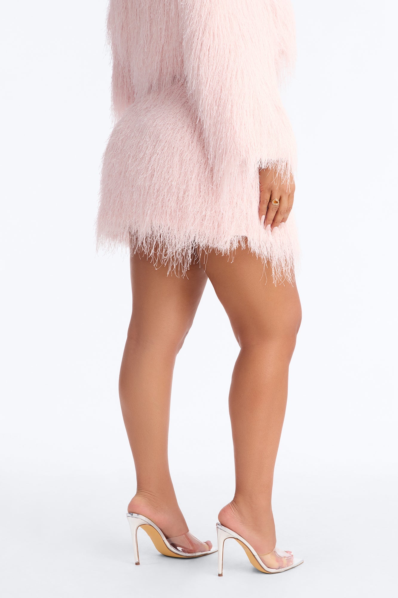 Cotton Candy Crush Faux Fringe Fur Skirt
