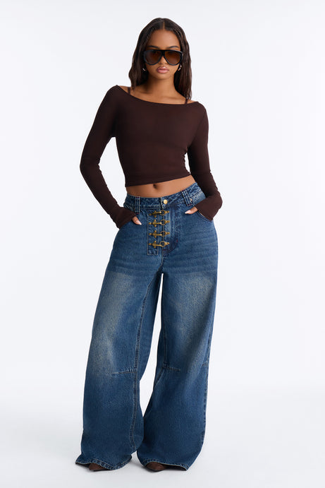 Canton Clasp Upsized Rigid Wide Leg Jeans