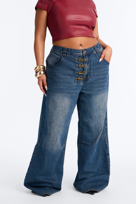 Canton Clasp Upsized Rigid Wide Leg Jeans
