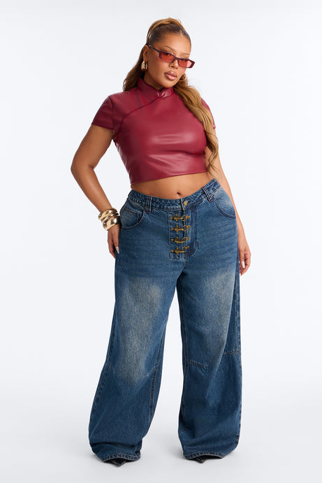 Canton Clasp Upsized Rigid Wide Leg Jeans