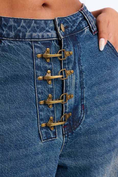 Canton Clasp Upsized Rigid Wide Leg Jeans