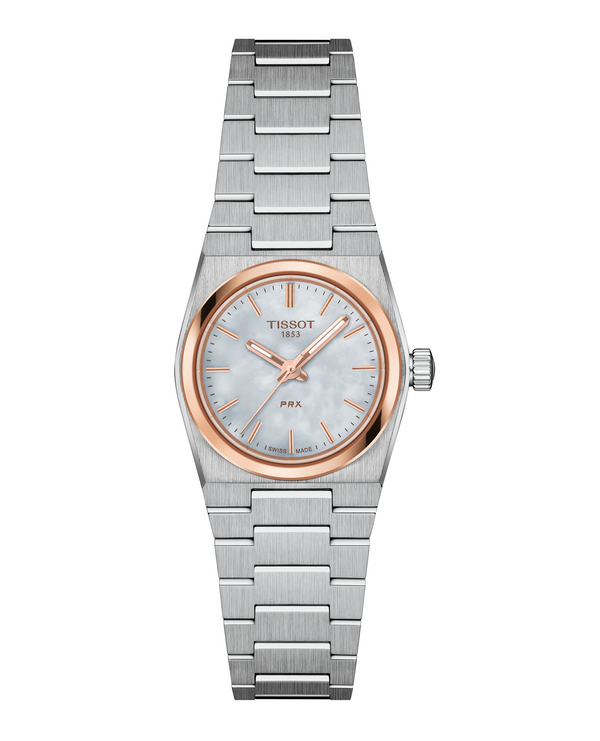 Tissot PRX 25 mm White Mother‑of‑Pearl (Rose‑Gold PVD Bezel)