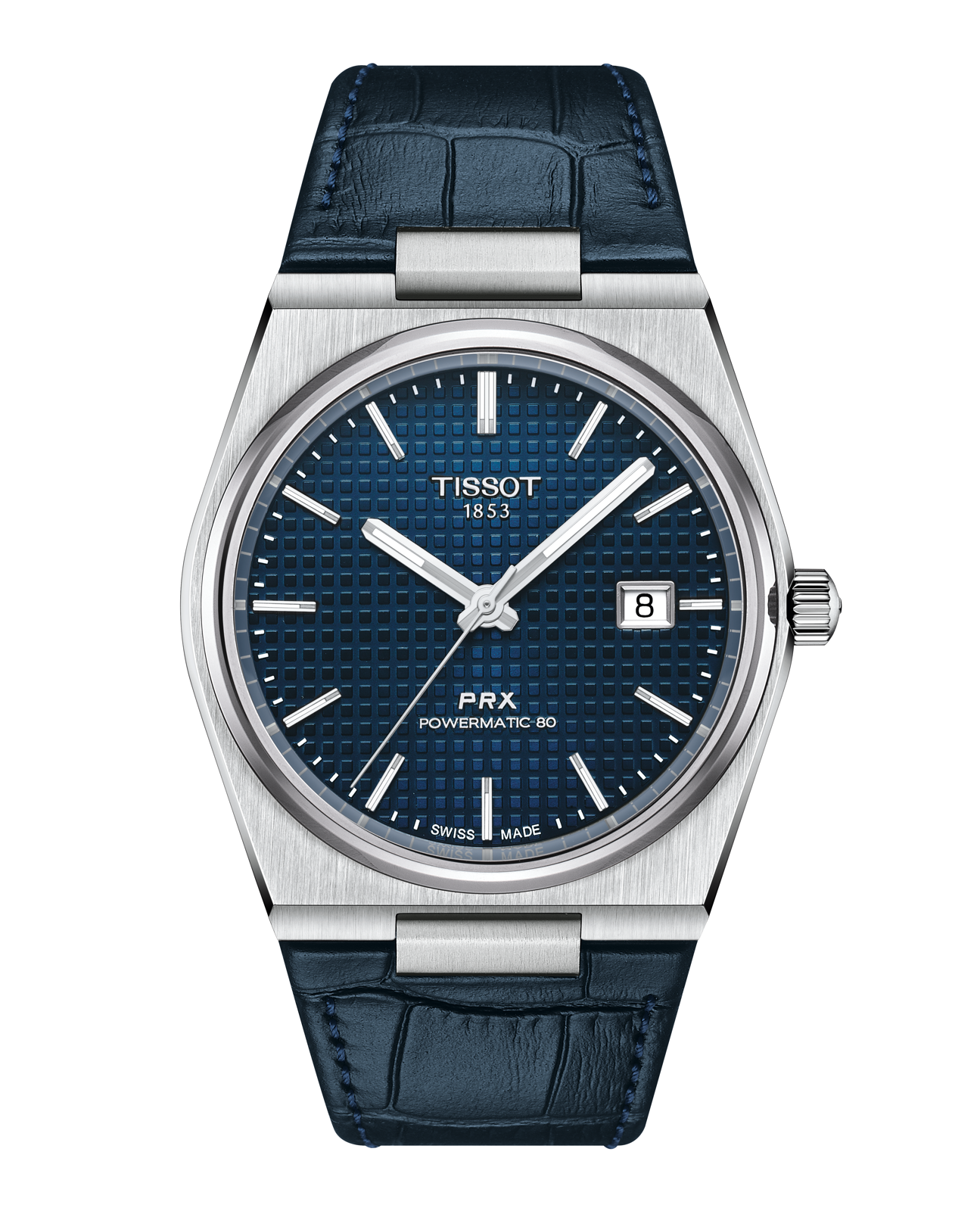 Tissot PRX Powermatic 80 40mm Blue Dial Leather Strap