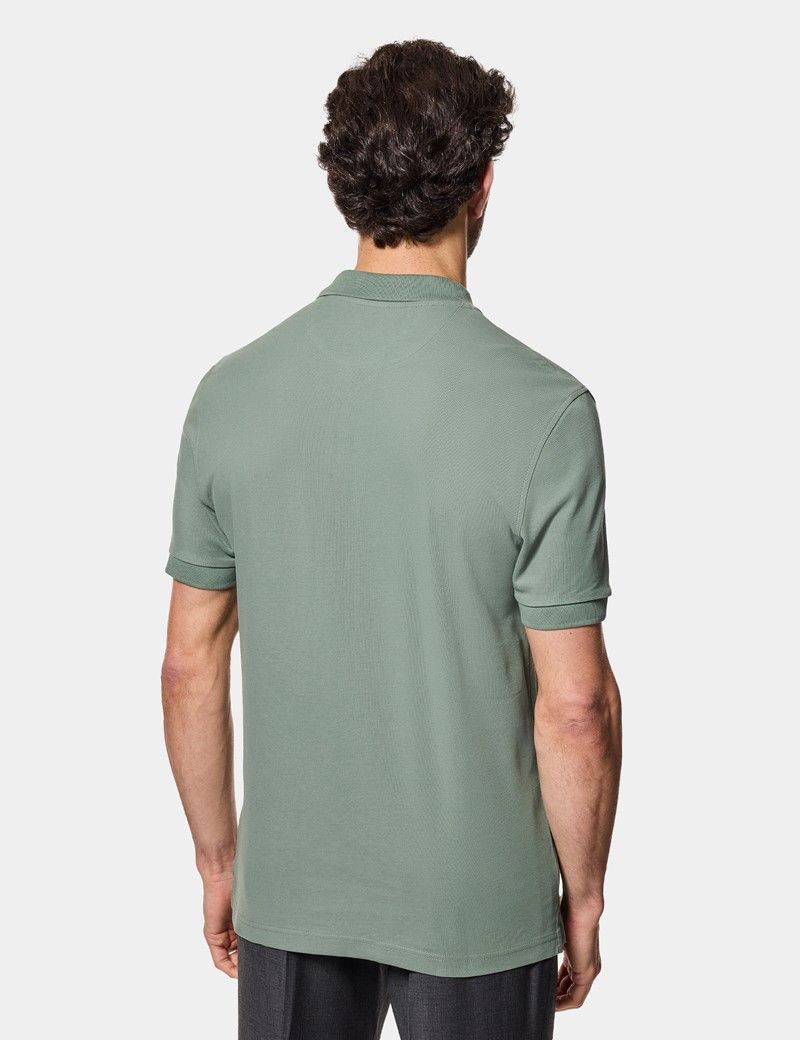 Green Piqu e Polo Shirt