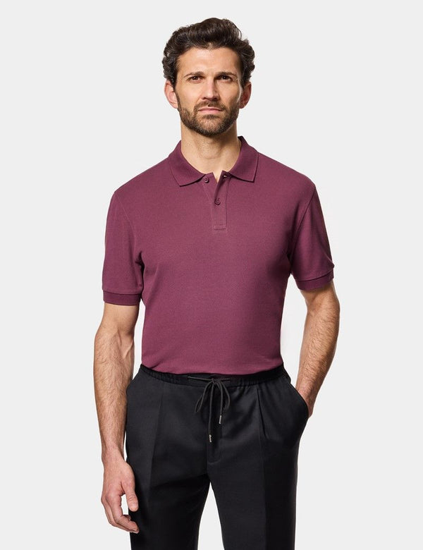 Wine Piqué Polo Shirt