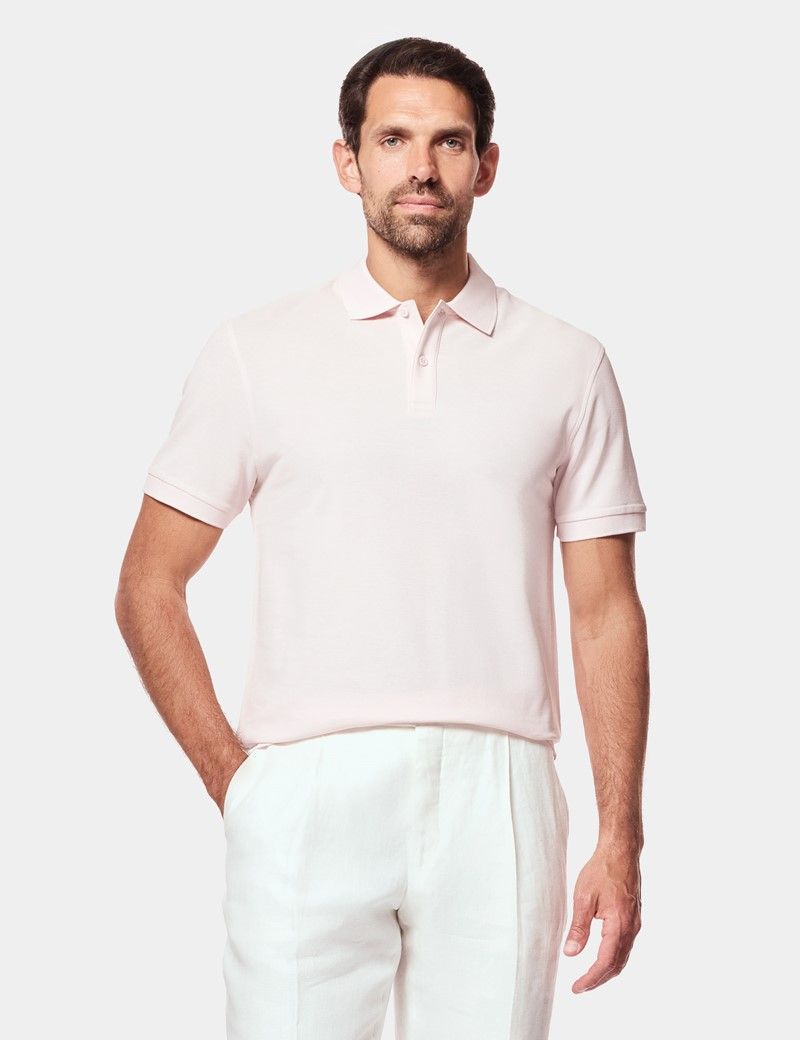 Pale Pink Piqué Polo Shirt