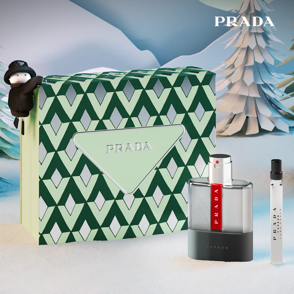 Prada Luna Rossa Carbon Eau De Toilette Gift Set 100ml