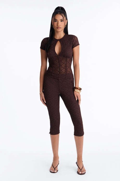 Juliana Lace Keyhole Capri Set