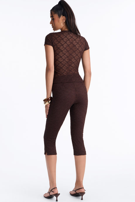 Juliana Lace Keyhole Capri Set