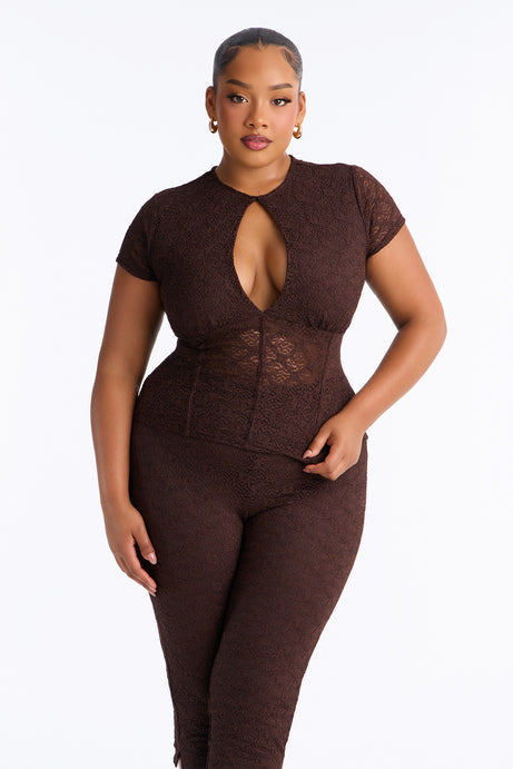 Juliana Lace Keyhole Capri Set