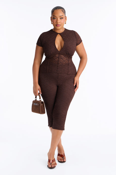 Juliana Lace Keyhole Capri Set