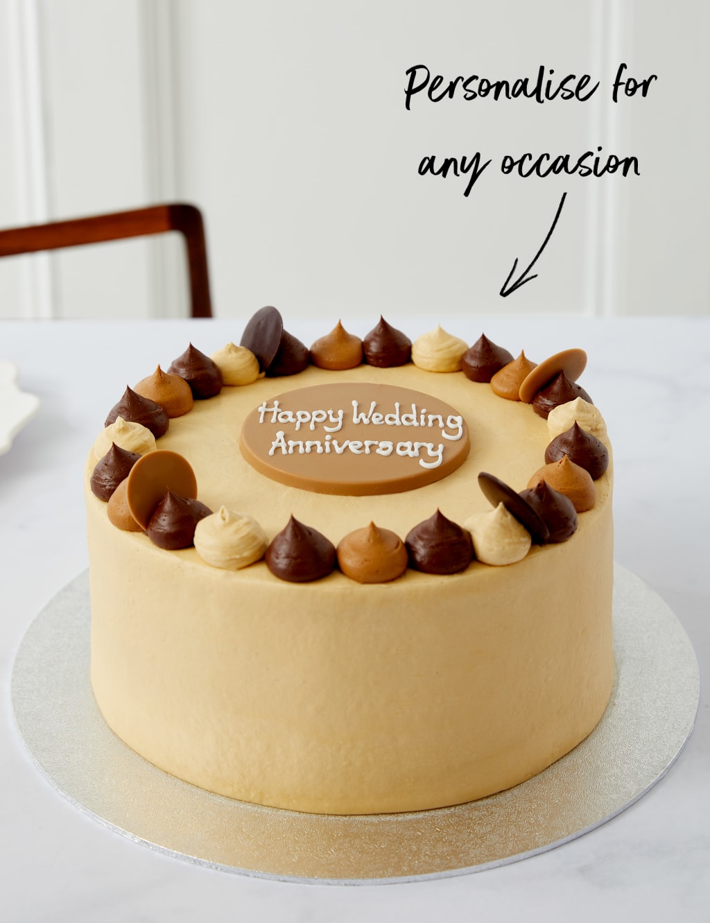 Personalised Extra Large Chocolate & Caramel Cake (Serves 24)
