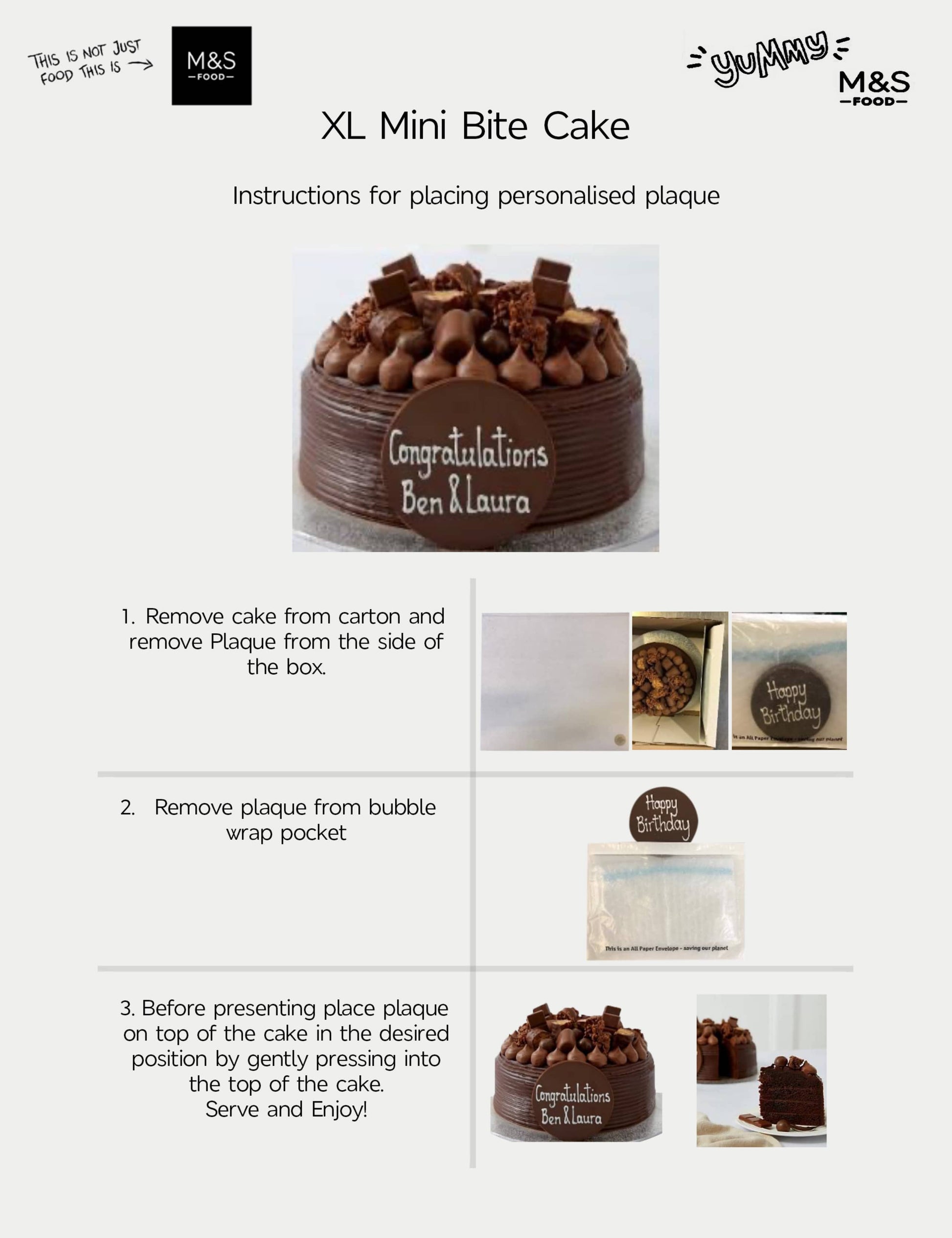 Personalised Extra Large Mini Bite Cake (Serves 24)
