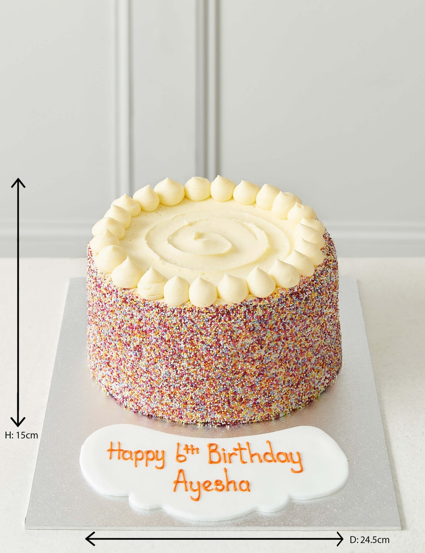 Personalised Extra Large Rainbow Layers Cake (Serves 32)