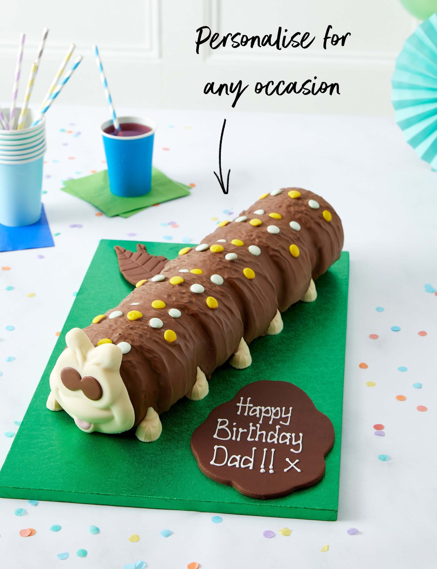 Personalised Giant Colin the Caterpillar™ Cake (Serves 40)