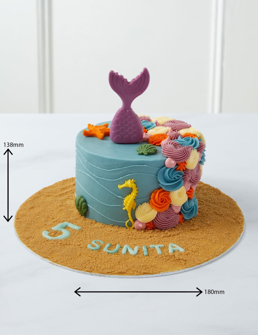 Personalised Under the Sea Mermaid Cake (Serves 20)