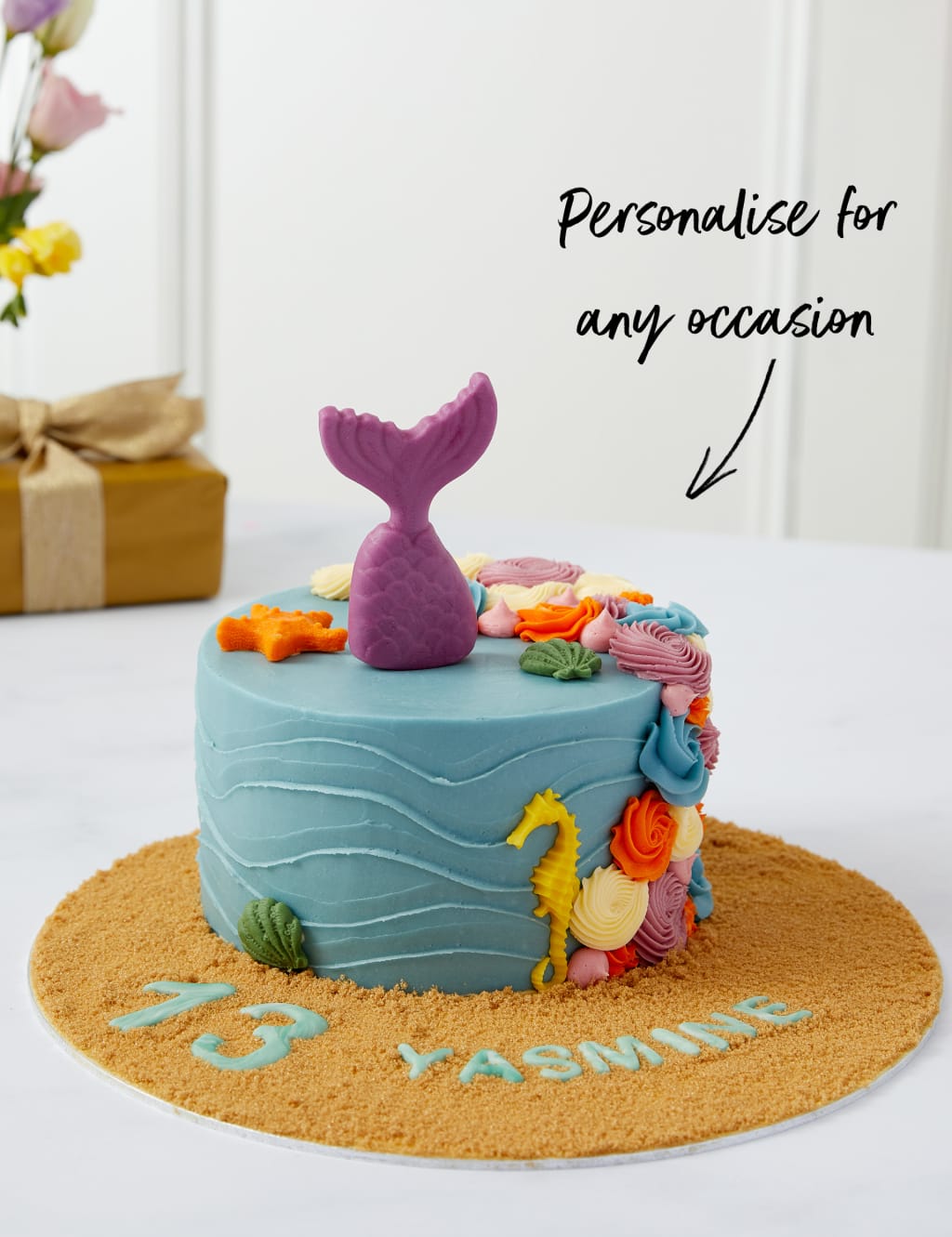 Personalised Under the Sea Mermaid Cake (Serves 20)
