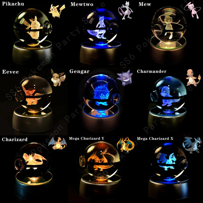 Pokemon Crystal Ball 3D Lamp Night Light - Interactive Group