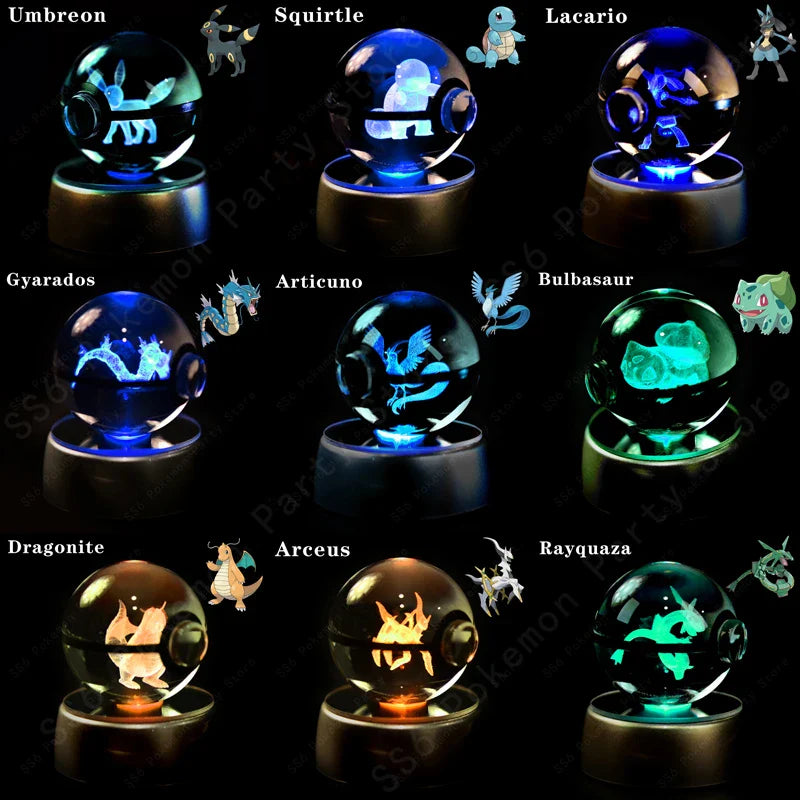 Pokemon Crystal Ball 3D Lamp Night Light - Interactive Group