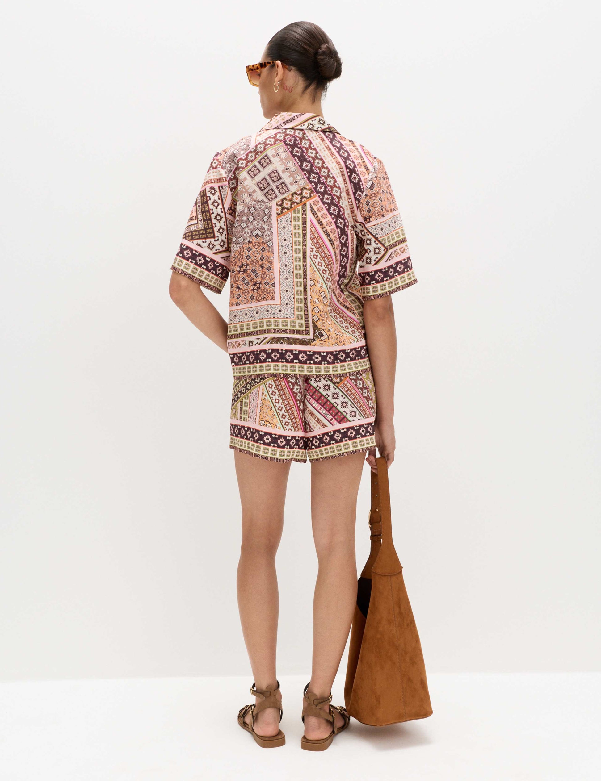 Printed High Waisted Shorts