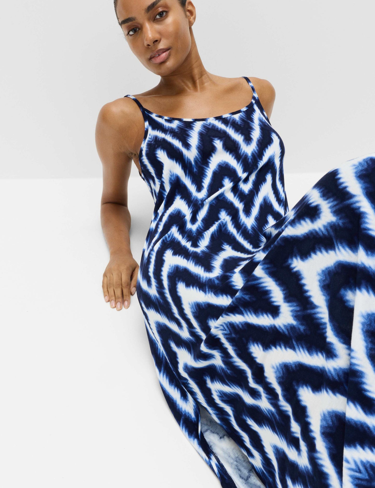 Printed Jersey Midaxi Beach Dress