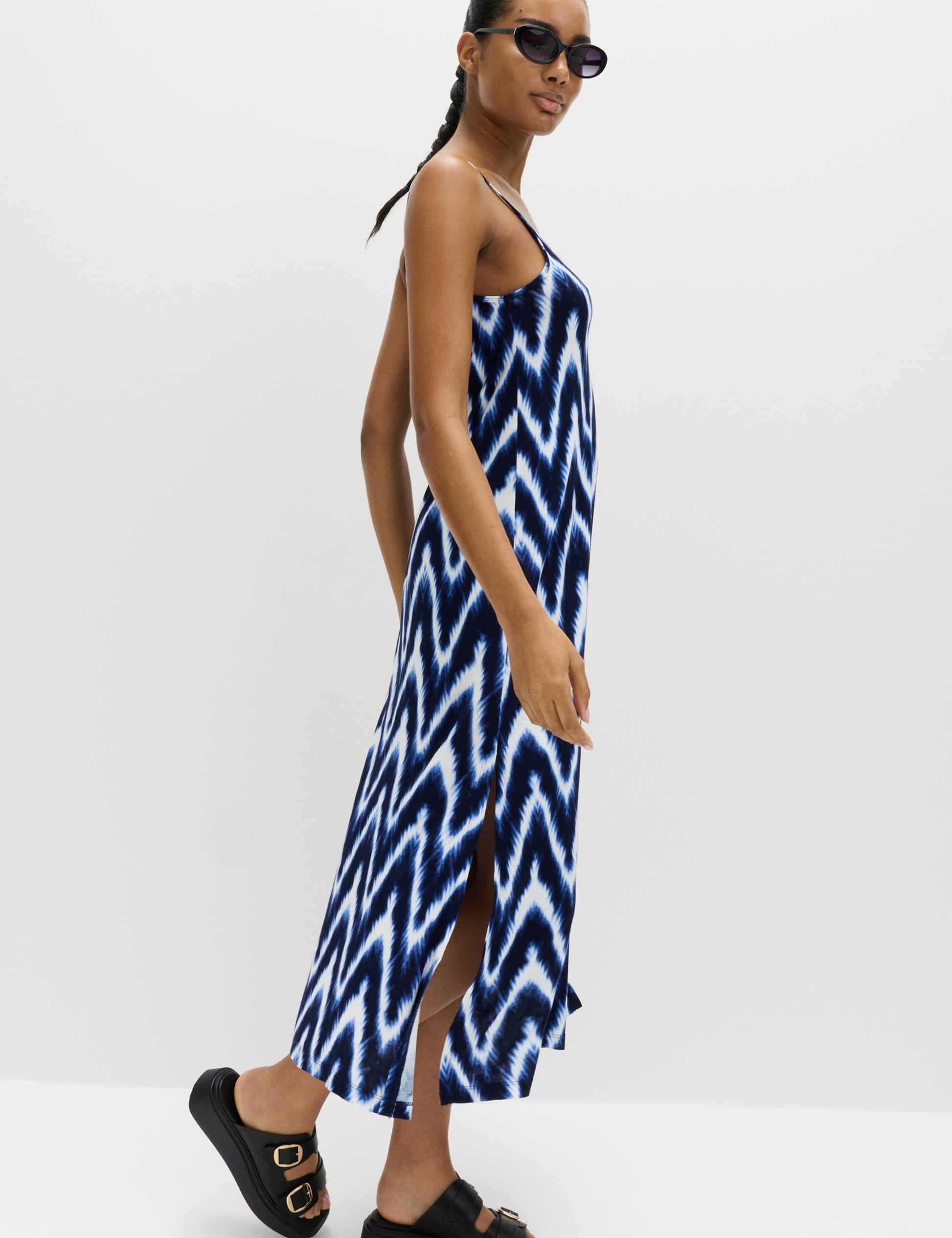 Printed Jersey Midaxi Beach Dress