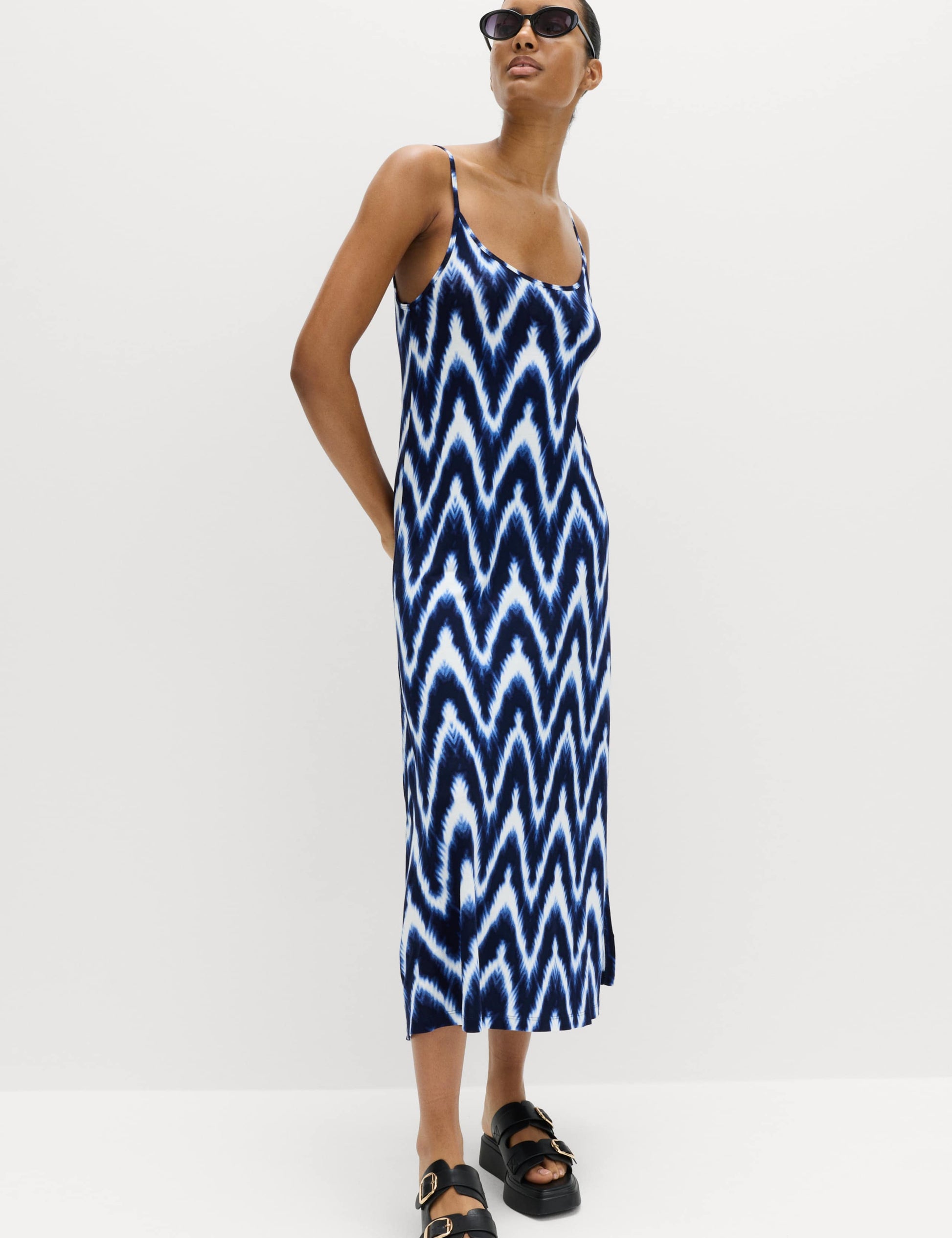 Printed Jersey Midaxi Beach Dress
