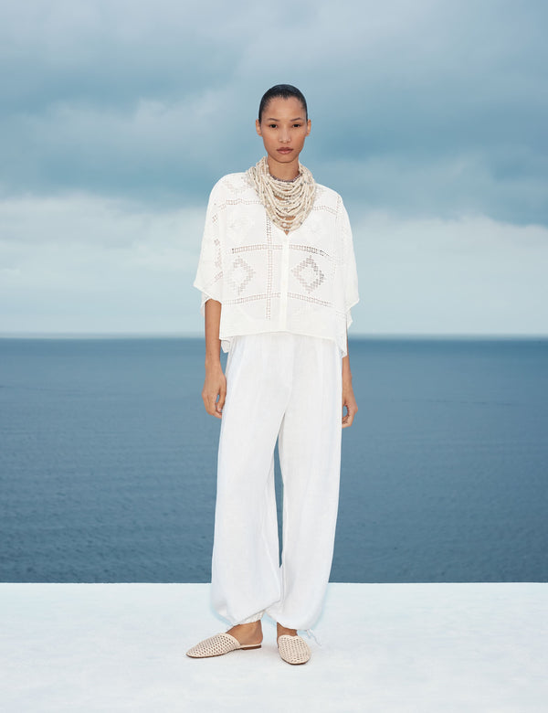 Pure Cotton Broderie Kaftan Top