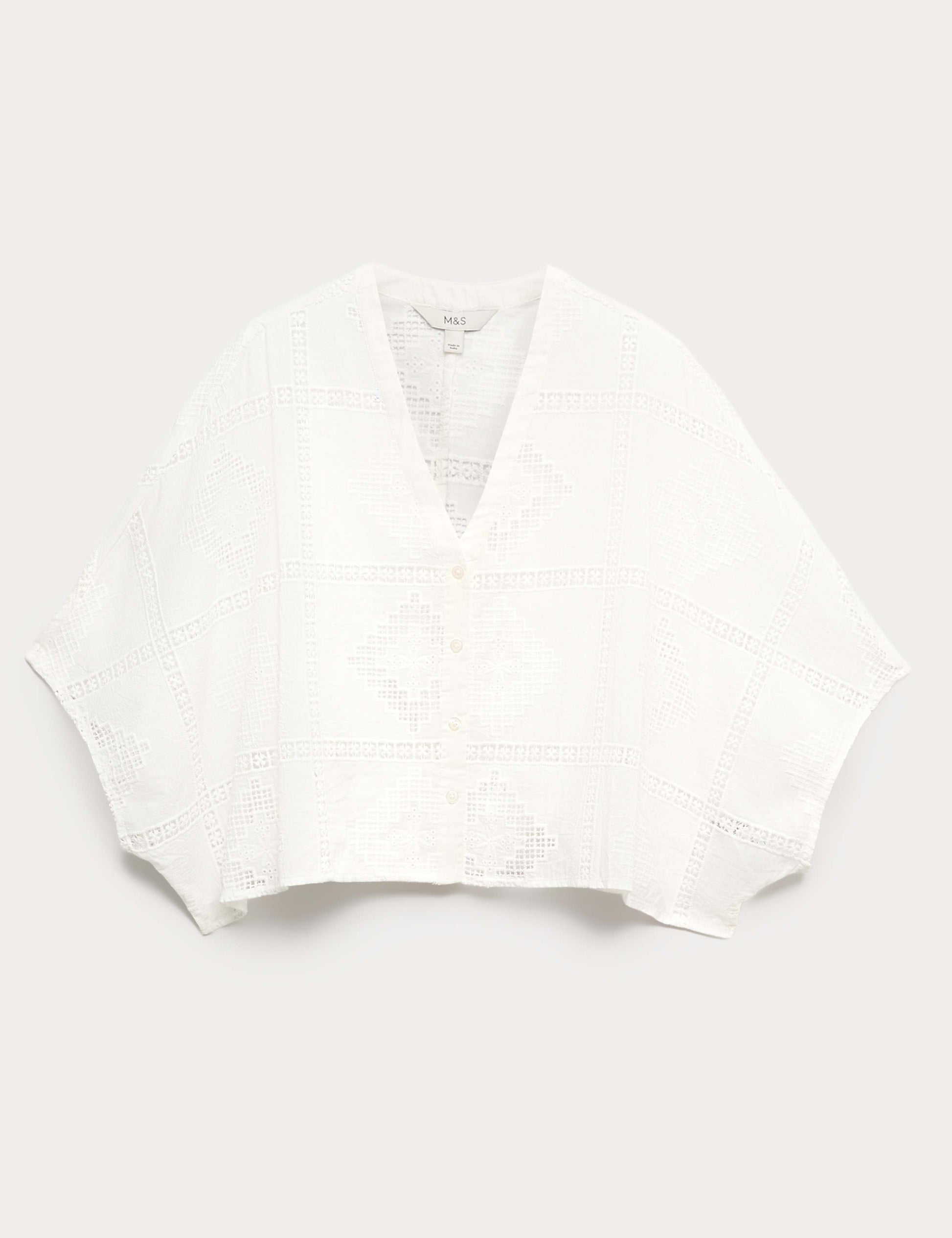 Pure Cotton Broderie Kaftan Top
