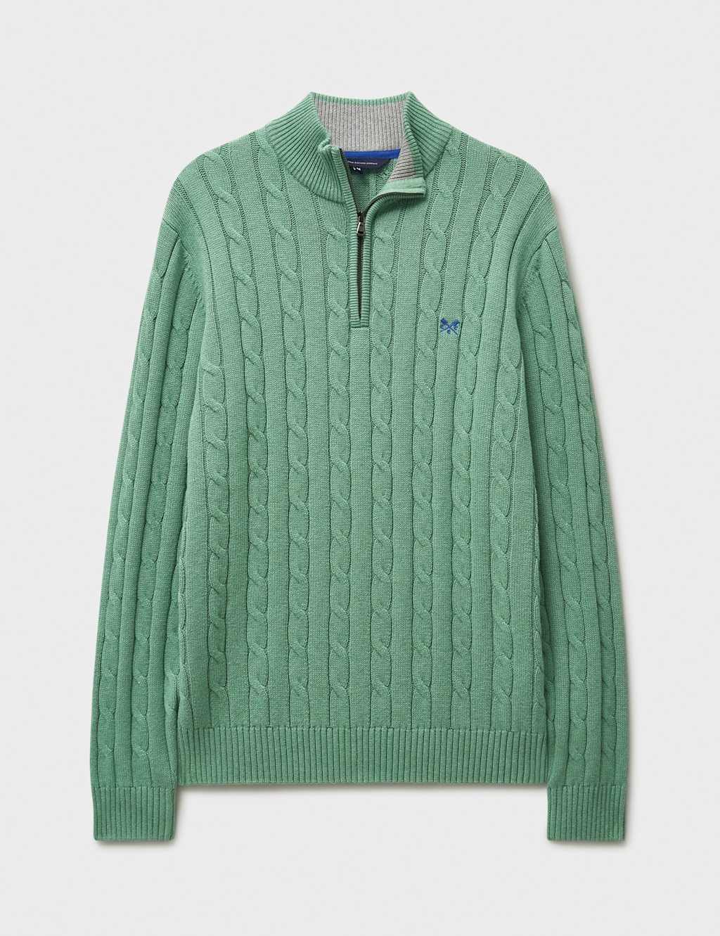 Pure Cotton Cable Funnel Neck Jumper