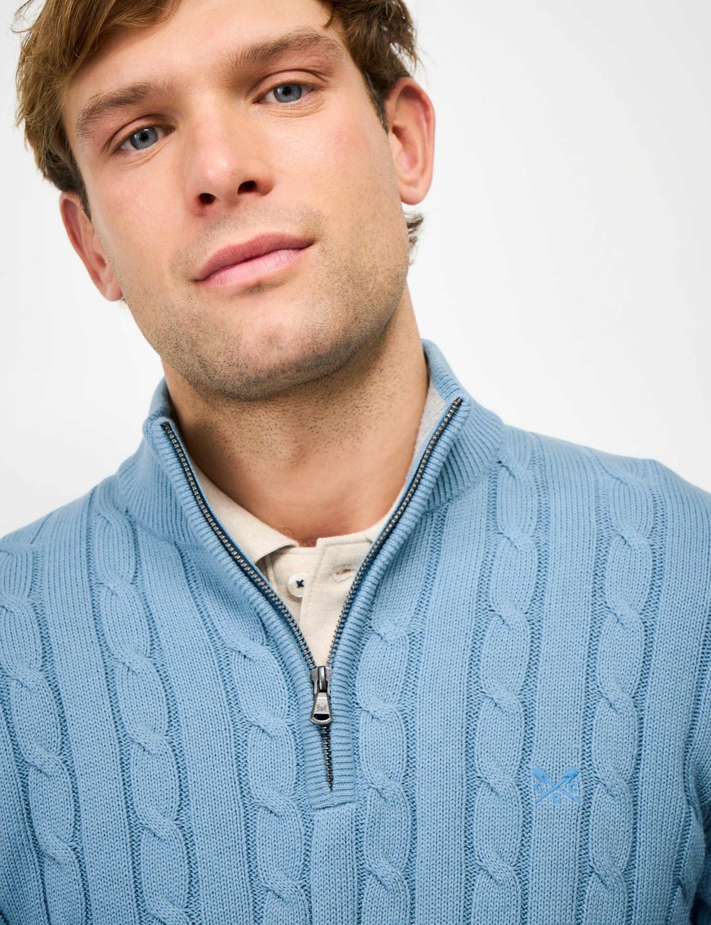 Pure Cotton Cable Funnel Neck Jumper