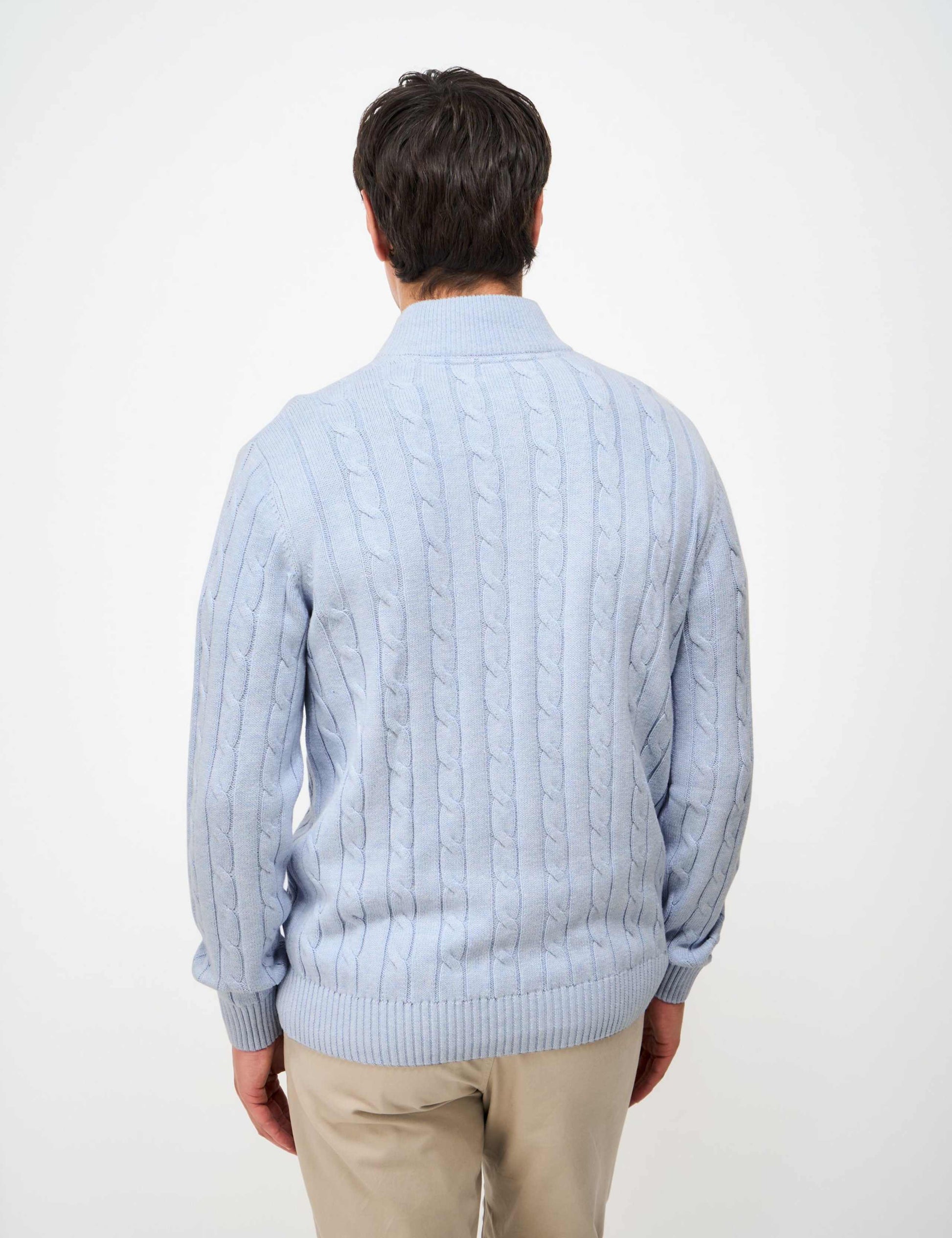 Pure Cotton Cable Funnel Neck Jumper