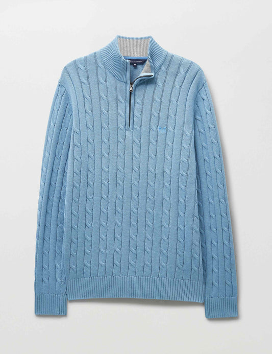 Pure Cotton Cable Funnel Neck Jumper