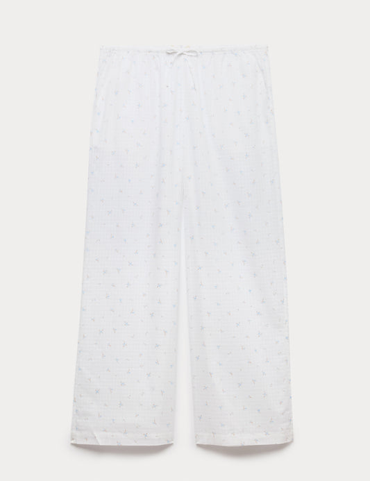 Pure Cotton Floral Check Pyjama Bottoms