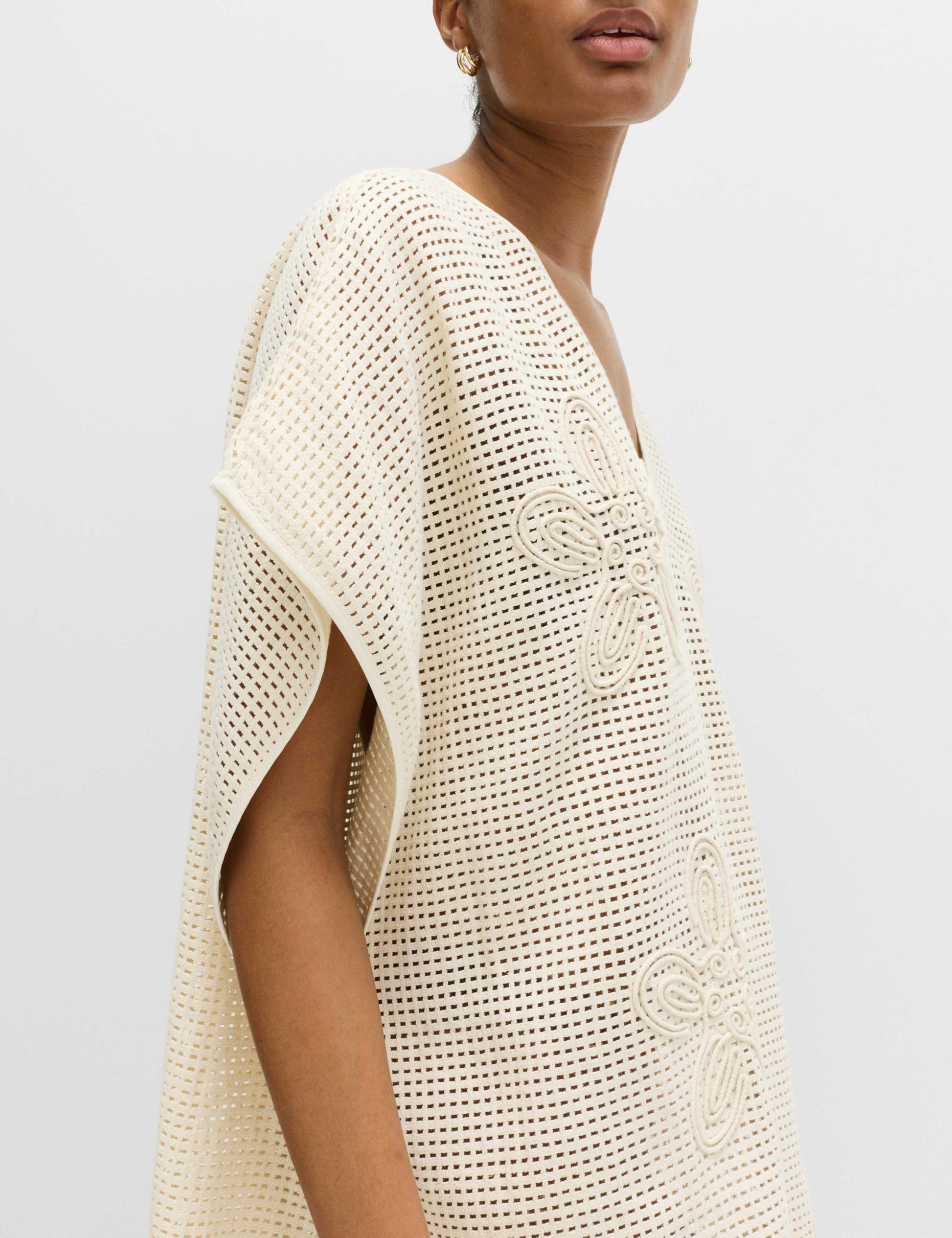 Pure Cotton Floral Detail Mini Kaftan