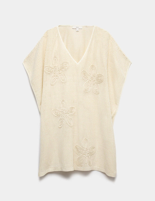 Pure Cotton Floral Detail Mini Kaftan