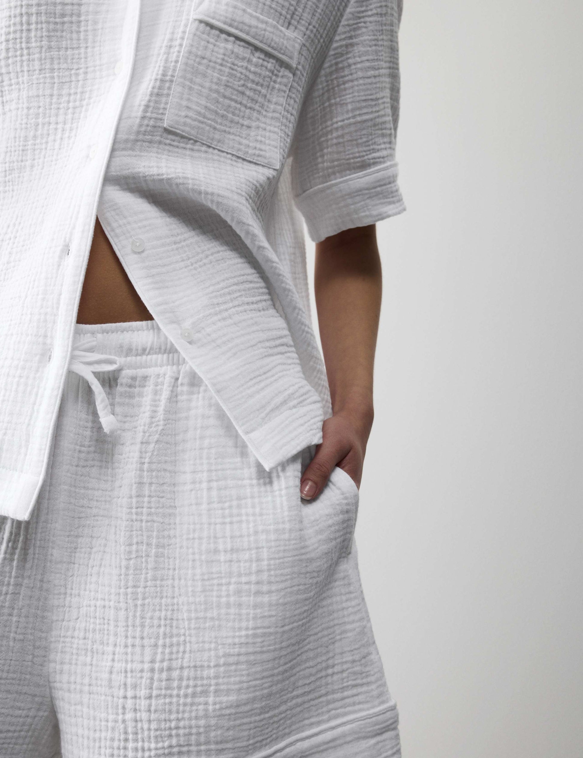 Pure Cotton Muslin Revere Shortie Set